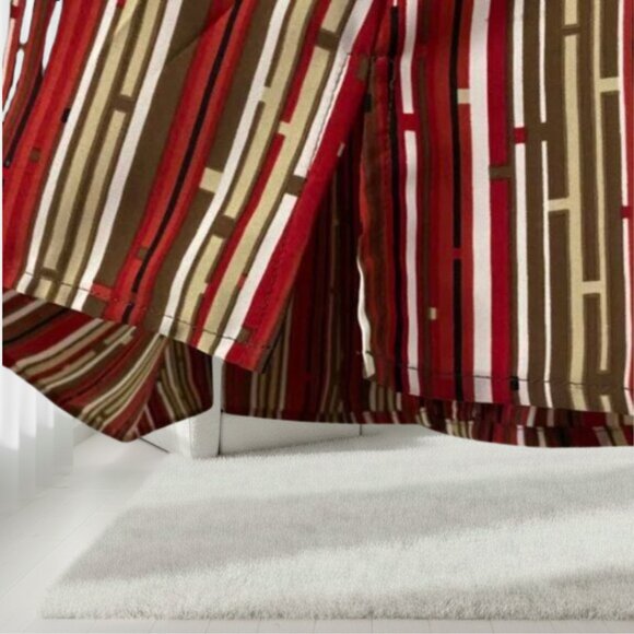 Notations Retro 90s Satin Striped Short Sleeve Button Down Shirt Top Petite M - Picture 8 of 12